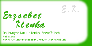 erzsebet klenka business card